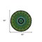 Homeroots 5 ft. Round Green Peacock Feather Area Rug 396247 - alternate 4